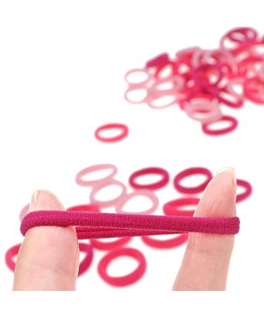 100 Pack Pink Nylon Hair Bands for Baby Girls - Small Hair Ropes in Pretty Pink Shade - Buy Online on GoSupps.com