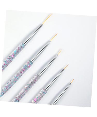 DOITOOL 2sets Nail Art Drawing Pen Liner Paint Nail Art Point Drill Nail Gel Nail Kit Nail Art Tools Nail Salon Supply Nail Detail Brush Alloy Pen Holder Transparent Handle Miniature - Buy Online on GoSupps.com