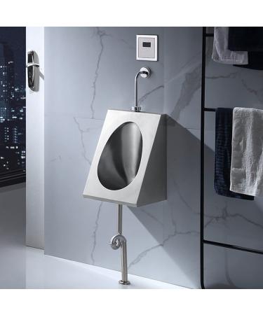 Wall-Mounted Stainless Steel Men's Urinal Automatic Integrated Induction Bathroom Toilet Urinal Used in Bars Hotels Schools Public Toilet Urinal Wall Drainage and Flo (A)