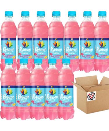 12 x Rubiconn Sparkling Rose Lemonade 500ml - Sparkling Rose Flavoured Juice Drink with Sugar & Sweetener