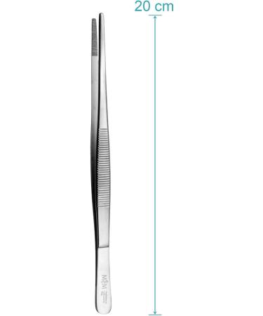 Set of 3 Stainless Steel Cooking Tweezers - 20cm Kitchen & Grill Tongs for Precision Cooking - Buy Online on GoSupps.com