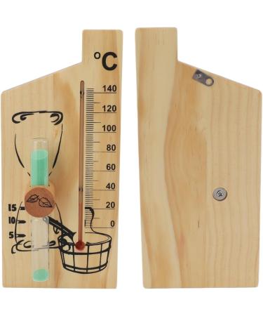 Buy Sauna Thermometer & Hourglass | 15-Minute Sandglass Temperature Indicator | Golden Wood for Sauna Room - International Shipping - Buy Online on GoSupps.com