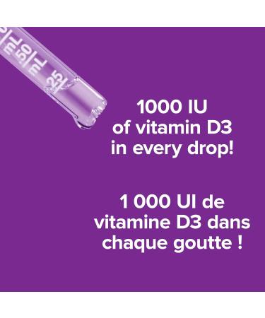 Webber Naturals Vitamin D3 1000 IU Liquid 25 mL For Healthy Bones Teeth and the Maintenance of Good Health Unflavored 25 ml (Pack of 1) - Buy Online on GoSupps.com