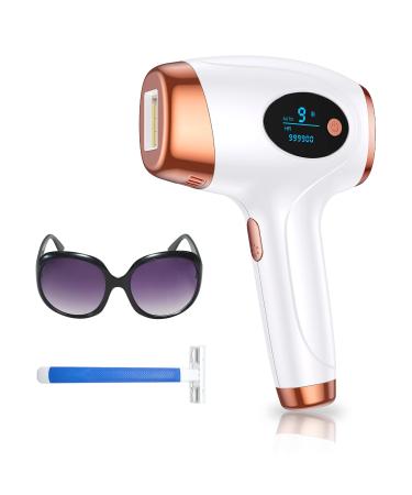 Aopvui At-Home IPL Hair Removal for Women and Men, Permanent Laser Hair Removal 999900 Flashes for Facial Legs Arms Whole Body Treatment JSS-3