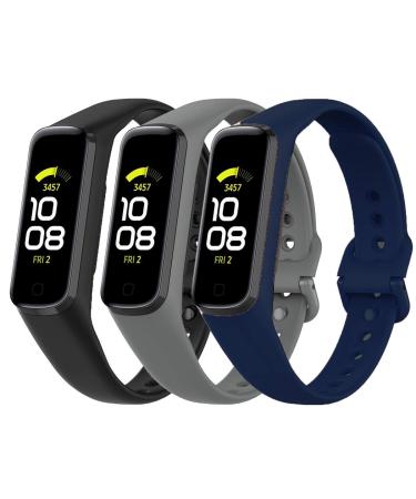 Tkasing Compatible with Samsung Galaxy Fit 2 Bands,Soft Silicone Replacement Watch Bands for Samsung galaxy fit2 R220 for Women Men solid color-3pcsB - Buy Online on GoSupps.com