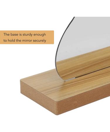 Delicate Irregular Acrylic Makeup Mirror Aesthetic Desktop Mirror with Durable Wooden Base for Men Women Portable Lightweight Cosmetic Mirror for Home Bathroom Travel - Buy Online on GoSupps.com