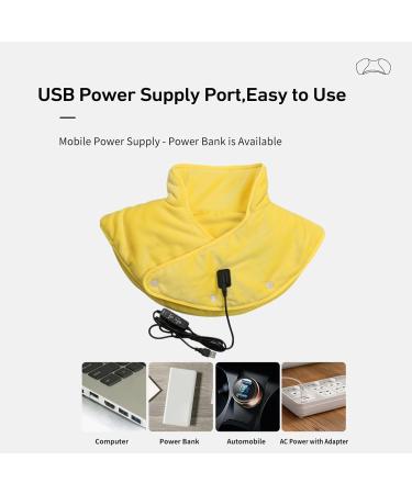 Jacekee Heated Shoulder Pillow & Warmer Scarf - 3 Heat Levels Skin-Friendly Relief for Cramps & Back Pain | Yellow | International Shipping - Buy Online on GoSupps.com