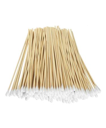 Yinghezu 200 Pcs Count 6 Inch Long Cotton Swabs with Wooden Handles Cotton Tipped Applicator Cleaning with Wood Handle for Oil Makeup Gun Applicators Eye Ears Eyeshadow Brush and Remover Tool
