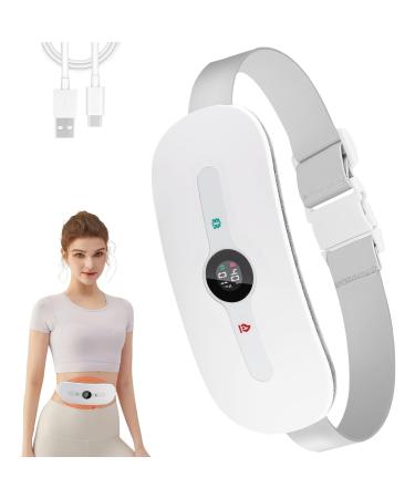 Menstrections Warmer warming belt painful with 6 heat levels and 6 massage stones for the back against cramps gift for women and girls (Blanco)