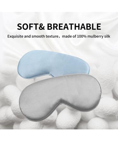 2 Pack Lonfrote Children Eye Mask Set - Blue & Grey Silk Sleep Mask for Kids - Travel & Relaxation Essential - Buy Online on GoSupps.com