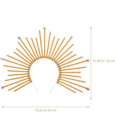 Gold Crown Headband Halo Crown Headband Spiked Greek Headband Sunburst Headpiece Star Goddess Headpiece DIY Costume Hair Accessory for Halloween Wedding Birthday Party Golden - Buy Online on GoSupps.com