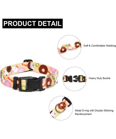 Shop Mercano Adjustable Dog Collar - Soft Nylon Comfortable & Durable Patterned Collars for Small & Medium Dogs Puppies & Cats (S Cookie Beige) - International Shipping Available - Buy Online on GoSupps.com