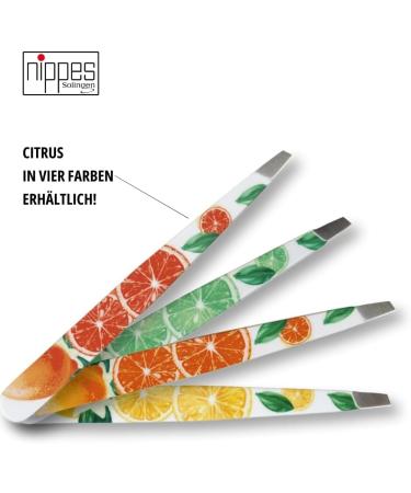 Nippes CITRUS cosmetic tweezers limescale | bevelled tip | stainless steel | colourful lacquer | 9 cm long | fine tweezers | tear off eyebrow tweezers - Buy Online on GoSupps.com