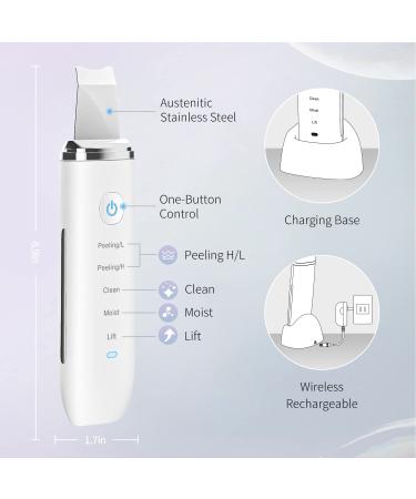 COSBEAUTY Skin Scrubber & Blackhead Remover - 4 Modes, Waterproof, Wireless Rechargeable (White) - Buy Online on GoSupps.com