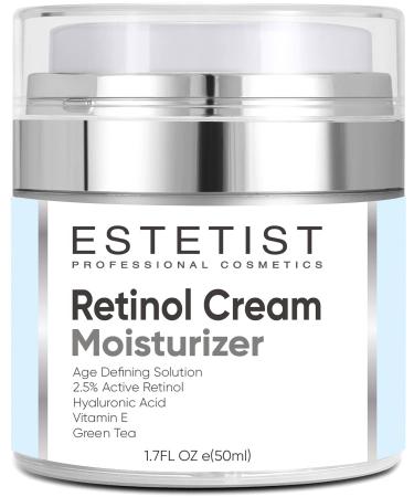 Face Moisturizer 2,5% Organic Retinol Cream with Hyaluronic Acid - Anti Aging, Wrinkles & Fine Lines