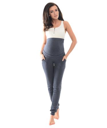 Purpless Maternity Pregnancy Over Bump Support Joggers Comfortable Trousers for Pregnant Women 1307 8 Navy Melange