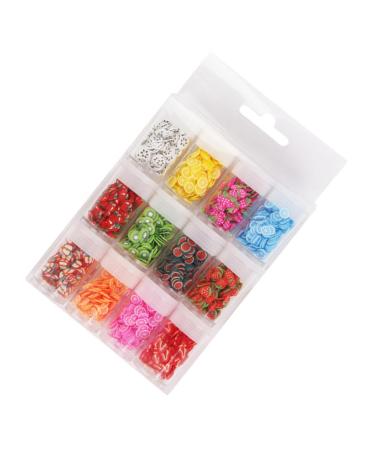 Healeved 24 Boxes Nail Art Accessories Nail Decorations Miniture Decoration Nail Art Decorations Hand Decor Fruit Nail Slices Phone Case Accessories Soft Pottery Polymer Clay Jewelry 14.2X8.8X2.5CMx2pcs Assorted Colorx2pcs