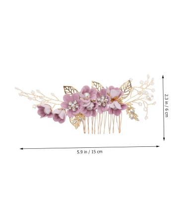 Minkissy Rhinestone Hair Jewelry for Women | Floral Pattern Wedding Hair Comb | Violet Metal Bride Accessory - Buy Online on GoSupps.com