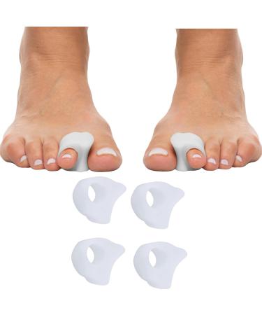 White Gel No Toe Stretcher - 4 Pieces Silicone Toe Separator for Hallux Valgus & Overlapping Toes Correction - Buy Online on GoSupps.com