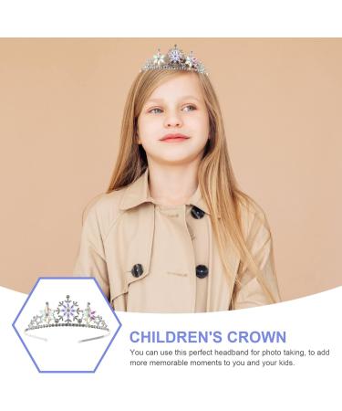 FRCOLOR Snowflake Rhinestone Crown Christmas Snowflake Headband Snowflake Tiara Kids Princess Crown Silver - Buy Online on GoSupps.com