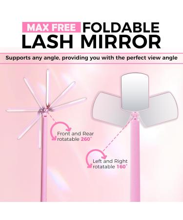Buy Flexible Large Square Lash Mirror - 260 Rotating Portable Eye Mirror for Eyelash Extensions | Adjustable & Perfect for Lash Techs - Pink - Buy Online on GoSupps.com