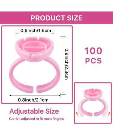 100PCS Pink Glue Rings for Eyelash Extensions - Smart Lash Holder for Volume Fanning Cup - Blooming Eyelash Glue Holder - Lash Extension Supplies - Buy Online on GoSupps.com