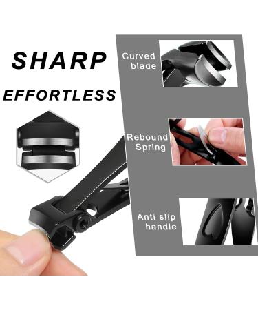 UILYNIU Nail Clippers Angled Head Nail Clippers for Thick Nails Toe Nail Clippers Large Wide Jaw Nail Clipper Ergonomic Toenail Clipper Long Handled Toenail Clipper for Men and Women (Black) - Buy Online on GoSupps.com