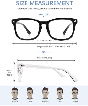 Cyxus Blue Light Filter Glasses - Anti-Blue Light Eyewear for Laptop Smartphone & Tablet Use - No Prescription Needed - 13 Black & Clear - Buy Online on GoSupps.com
