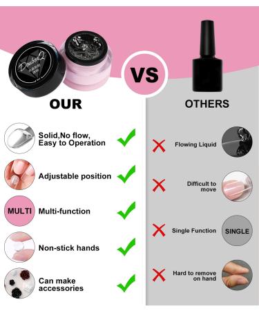 Builder Solid Gel for Nails - Clear & White 3D Sculpting Gel for Press On & Acrylic Nail Extensions - 8ml - Buy Online on GoSupps.com