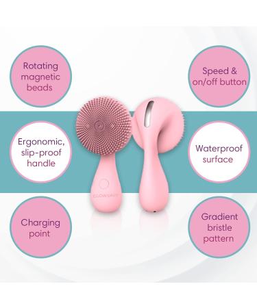 Glowsavy Silicone Cleansing Brush - 4 Speeds, Waterproof & USB Rechargeable - Pink Facial Spa Machine for Makeup Skincare Removal - Buy Online on GoSupps.com