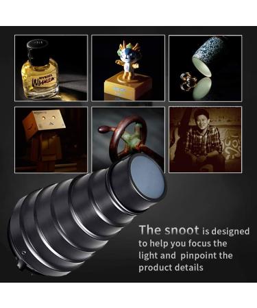Aluminium Conical Snoot Kit for Bowens Mount Strobe Flash - Honeycomb Grid & Color Filters - Buy Online on GoSupps.com