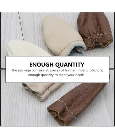 20PCS Leather Finger Cots | Cut Resistant Protector for Cracked Skin | Kitchen, Work, Sculpture | Anti-Slip & Reusable - Random Color - Buy Online on GoSupps.com