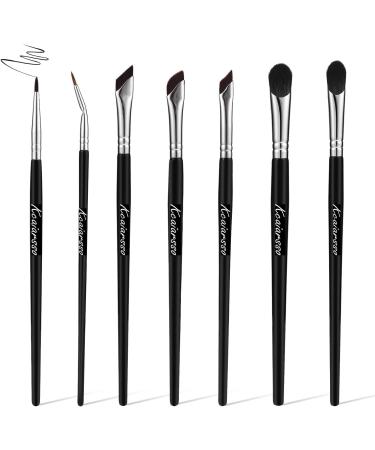 Eyeliner Makeup Brush Set Angled Eyeliner Concealer Flat Thin Brush Beveled Eyebrow Curved Brush for Gel Liquid Precision Eyeliner Eyebrows Makeup 7PC