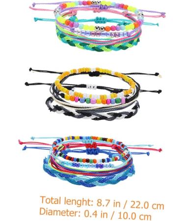 VALICLUD 9 Pcs Wax Thread Bead Bracelet Beads Women's Anklet Delicate 22x1CMx3pcs Assorted Colorx3pcs - Buy Online on GoSupps.com