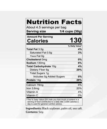 Keto Naturals Black Edamame Dry Roasted Snacks (Sea Salt) - High Protein Vegan Keto Snacks, 3 Pack, 14g per Pack - Buy Online on GoSupps.com