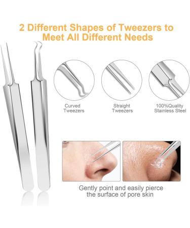 Pimple Popper Tool Kit - UUBAAR 9 PCS Blackhead & Whitehead Remover Tools | Professional Acne Extraction Kit for Facial Nose - Buy Online on GoSupps.com