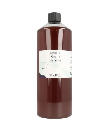 Nikura | Pure Neem Oil | Unrefined Cold Pressed - Natural Vegan - 1 Litre Neem 1 l (Pack of 1)