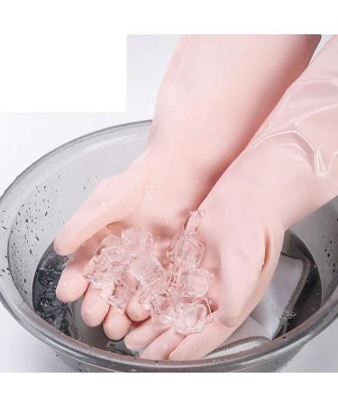ESASAM Cleaning Gloves Cleaning gloves household kitchen pink (38cm) plus velvet thickened gloves waterproof rubber durable wear-resistant - Buy Online on GoSupps.com