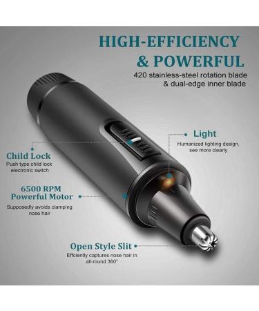 KouRy Nose Hair Trimmer Professional Waterproof Ear & Nose Hair Trimmer for Men & Women | 3-in-1 Dual Edge Blades for Easy Cleaning - Buy Online on GoSupps.com