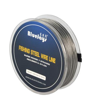 0.5mm 100 Metres 26 Pound Fishing Stee Wire Nylon Coated 1x7 Stainless Steel  Leader Wire Super Soft Fishing Wire Lines