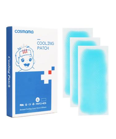COSMAMA Cooling Patch 6 Packs Cool Patches for Fever Migraine & Headache Patch Skin-Friendly Soothe Fever Reducer for Adults Baby