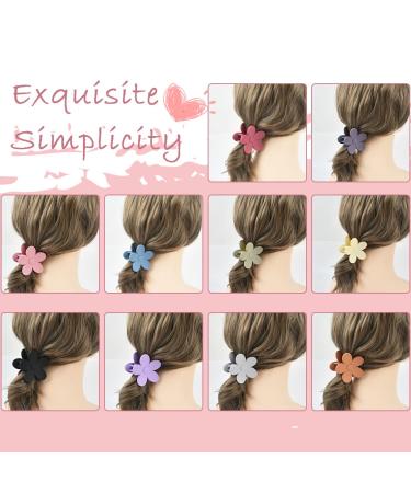BUYGOO Flower Claw Clips 10-Pack - Matte Hair Clips for Women - Nonslip Cute Hair Barrettes - 10 Colors - Medium Thick Hair - Buy Online on GoSupps.com