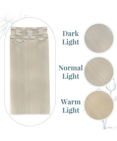 Runature 22-Inch Clip-In Real Hair Extensions - White Blonde Remy Hair 120g 55cm 7 Pieces #800 - Buy Online on GoSupps.com