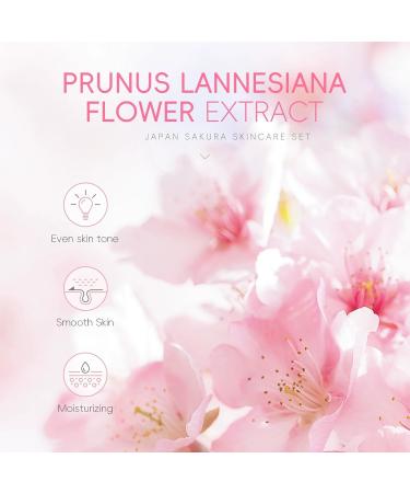 XJBD Cherry Blossom Skincare Gift Set Women & Teens Girls Gifts 7-Piece Hydrating Travel Kit with Face Wash Toner Serum Cream & Eye Cream Includes Hair Accessories Birthday & Holiday Gift - Buy Online on GoSupps.com