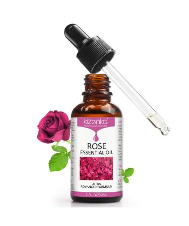 OEWWEX Rose Essential Oil for Face Skin Oil with Vitamin C/E/B3 Retinol Hyaluronic Acid for Smoothing Anti Aging Wrinkles and Moisturizing Skin Body Apply for Aromatherapy and Relaxation 30ml