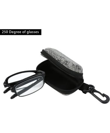 Buy Foldable Reading Glasses for Men & Women - Anti-Tired Presbyopic Glasses (1.0 to 4.0) with Stylish Etui - 2.5 Black - Buy Online on GoSupps.com