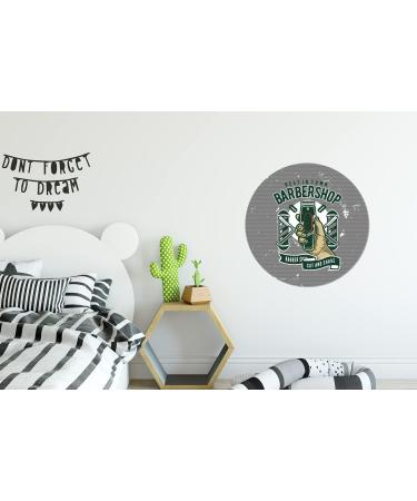 MuchoWow Round Wall Decoration - Vintage Razor Barber Picture 60x60 cm for Living Room & Mancave - Buy Online on GoSupps.com