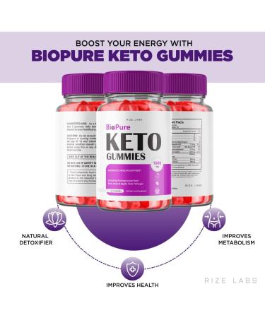 BioPure Keto Gummies with Apple Cider Vinegar - Advanced Weight Loss Supplement for Belly Fat - 60 Gummies - Buy Online on GoSupps.com