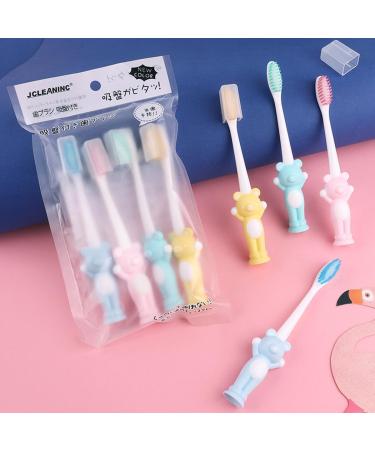 4 Cartoon Raccoon Children's Toothbrushes - Soft Bristle Suction Cup Sensitive Gums - Fun & Durable Dental Care - Buy Online on GoSupps.com