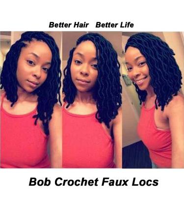 Wavy Gypsy Locs Crochet Hair 12 Inch 8 Packs/Lot Ombre Goddess Wavy Faux Locs Synthetic Braiding Hair | Short Dreadlocs Hair Extensions (Black 1B) - 12 Inch (Pack of 8) - Buy Online on GoSupps.com